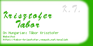 krisztofer tabor business card